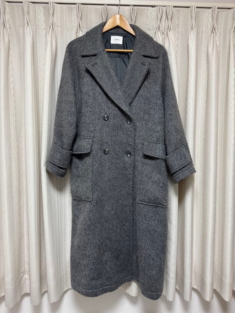 MURUA（ムルーア）シャギーオーバーコート グレー
