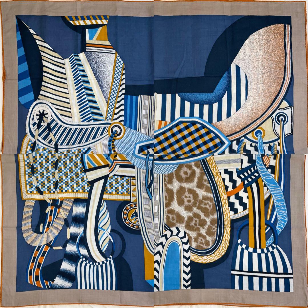 【希少！早い者勝ち！】HERMES エルメス カレジェアン 空想の鞍 ブルー系