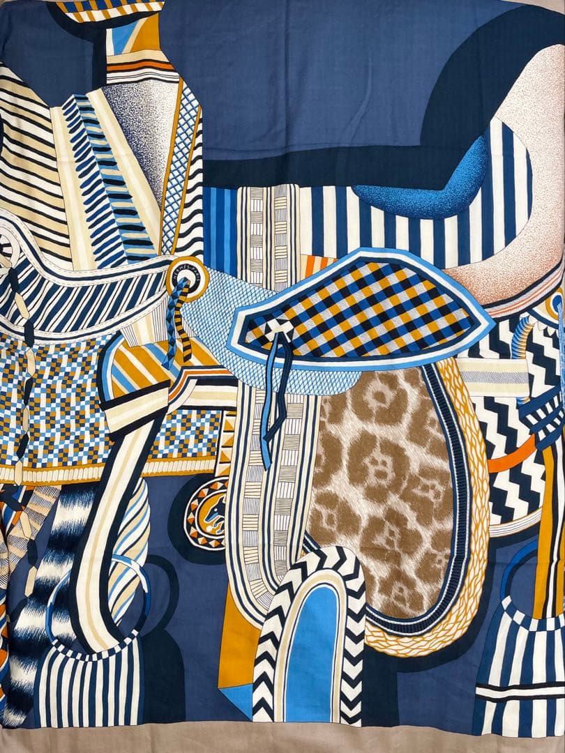 【希少！早い者勝ち！】HERMES エルメス カレジェアン 空想の鞍 ブルー系