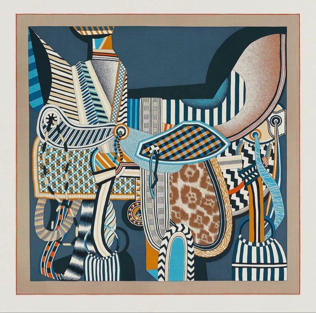 【希少！早い者勝ち！】HERMES エルメス カレジェアン 空想の鞍 ブルー系