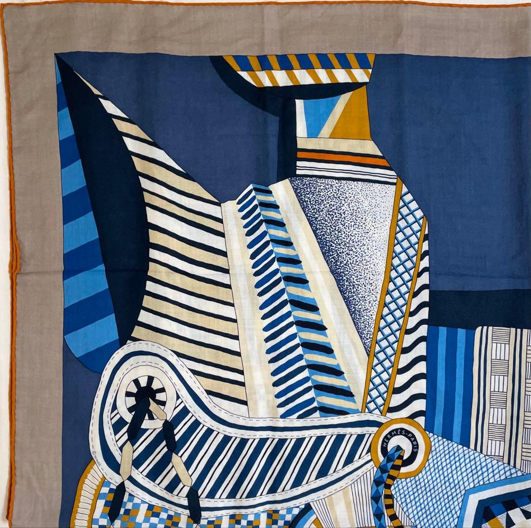 【希少！早い者勝ち！】HERMES エルメス カレジェアン 空想の鞍 ブルー系