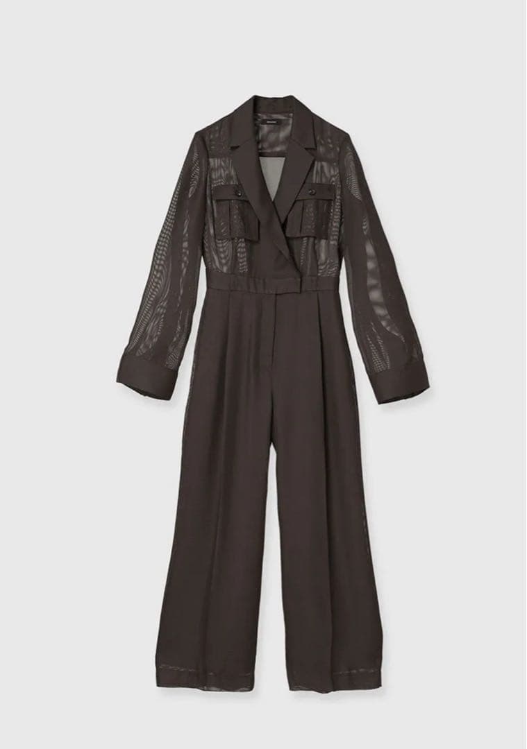 【新品未使用タグ付き】アニュアンス サファリシアーオールインワン ブラウン M