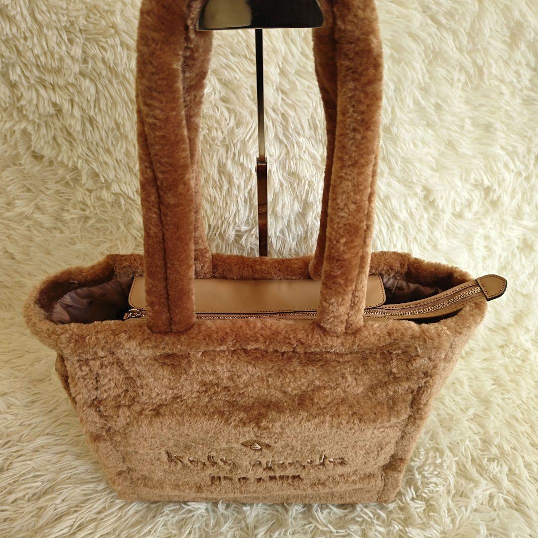 【美品✨】ケイトスペード ファー ラージ トートバッグ ボア ブラウン A4