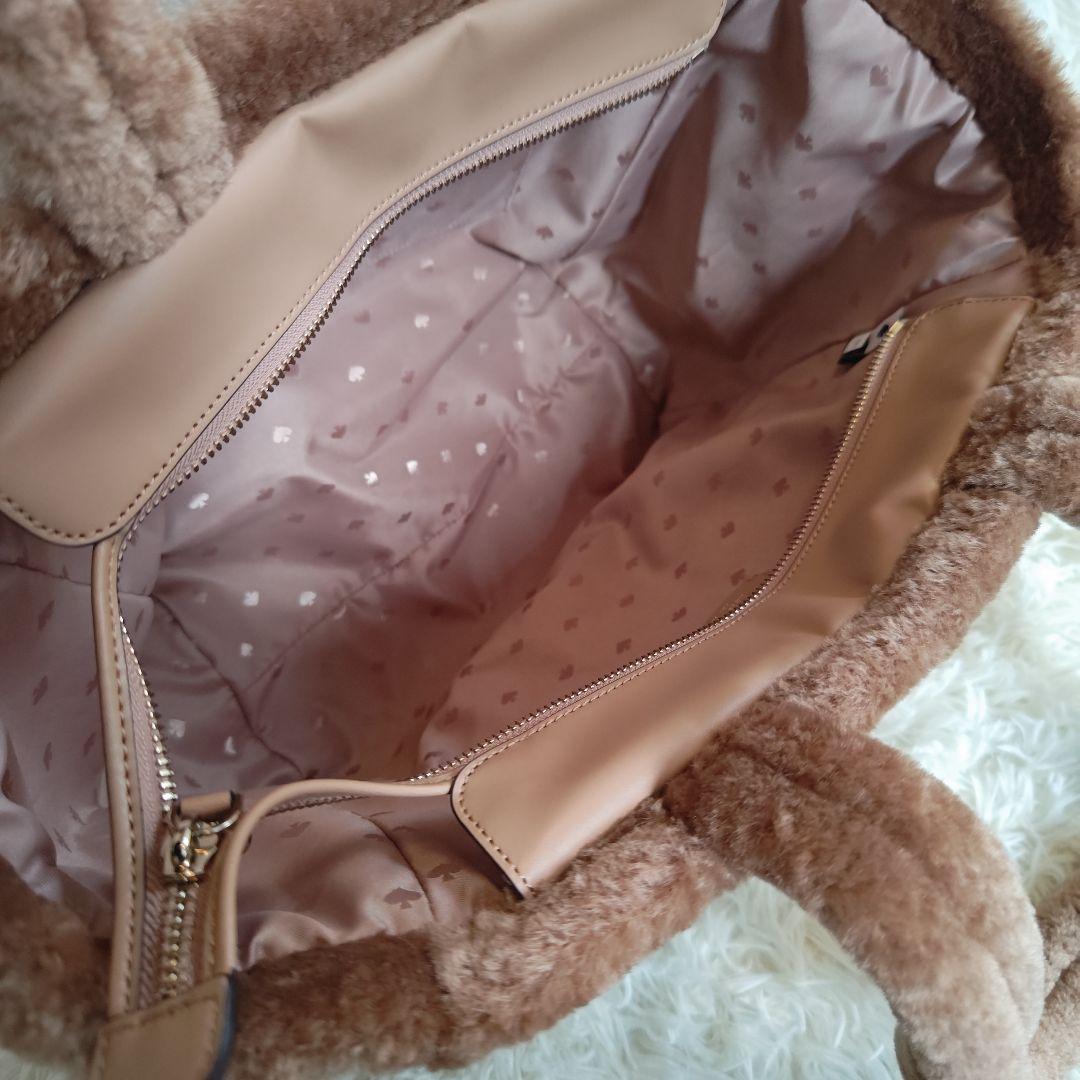 【美品✨】ケイトスペード ファー ラージ トートバッグ ボア ブラウン A4