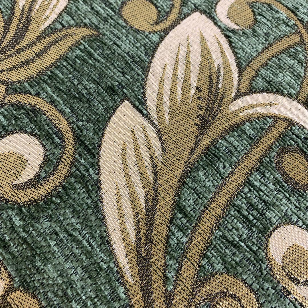 シェニールダイニングシートきクッション　グリーン　4枚セット