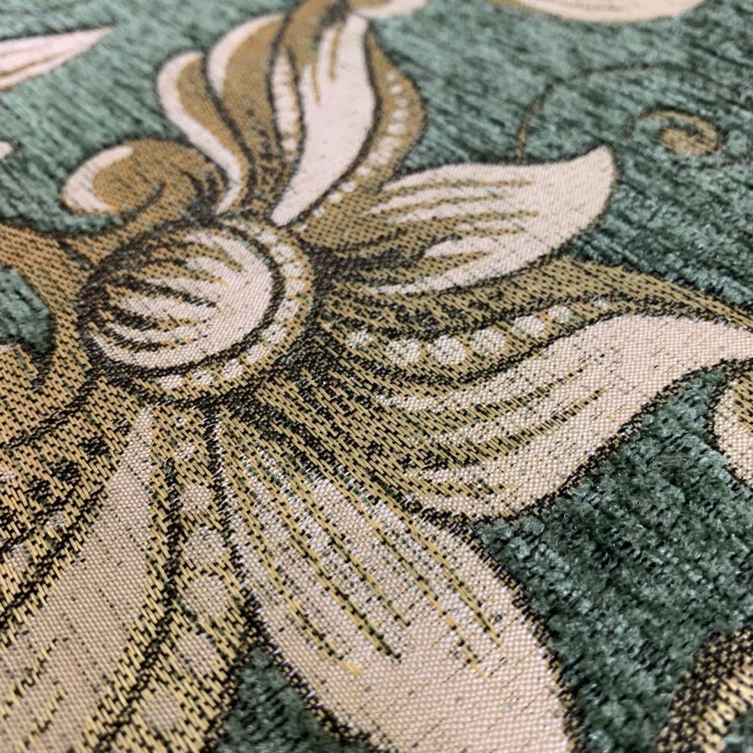 シェニールダイニングシートきクッション　グリーン　4枚セット