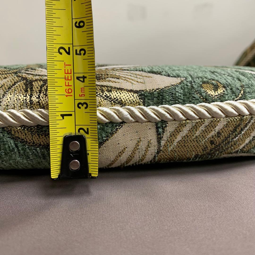 シェニールダイニングシートきクッション　グリーン　4枚セット