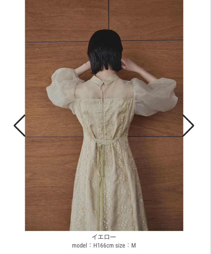 【値下げ中】niana ニアナ　オーガンジーパフスリーブ刺繍レース　オケージョン