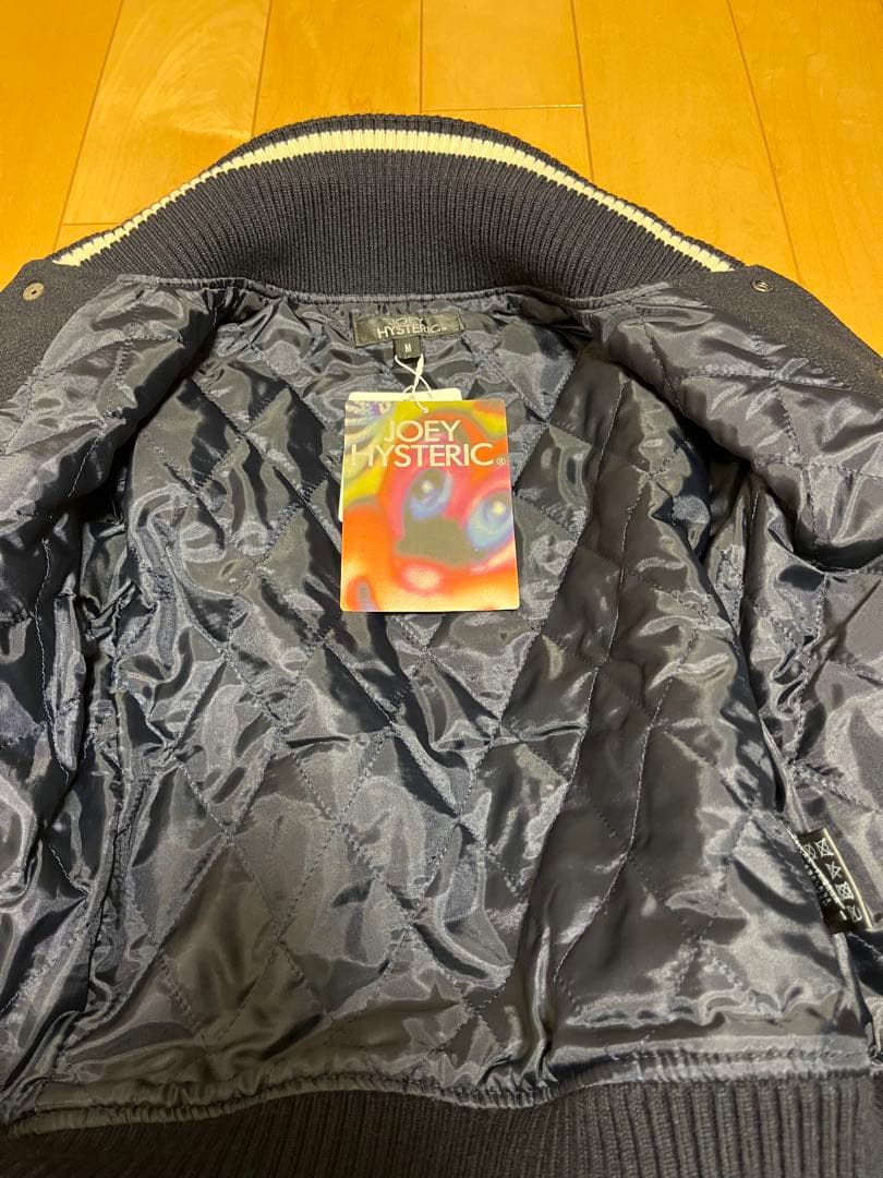 JOEY HYSTERIC PANDA MANIA刺繍 レザースリーブスタジャン