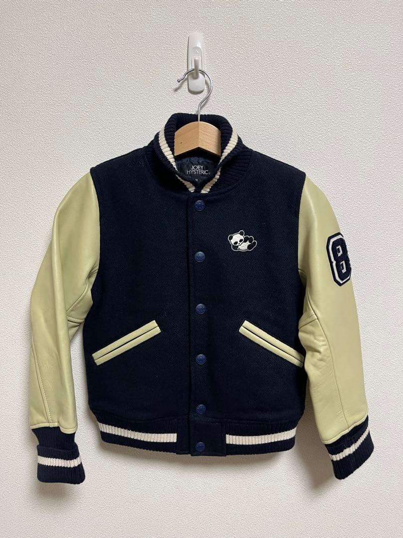 JOEY HYSTERIC PANDA MANIA刺繍 レザースリーブスタジャン