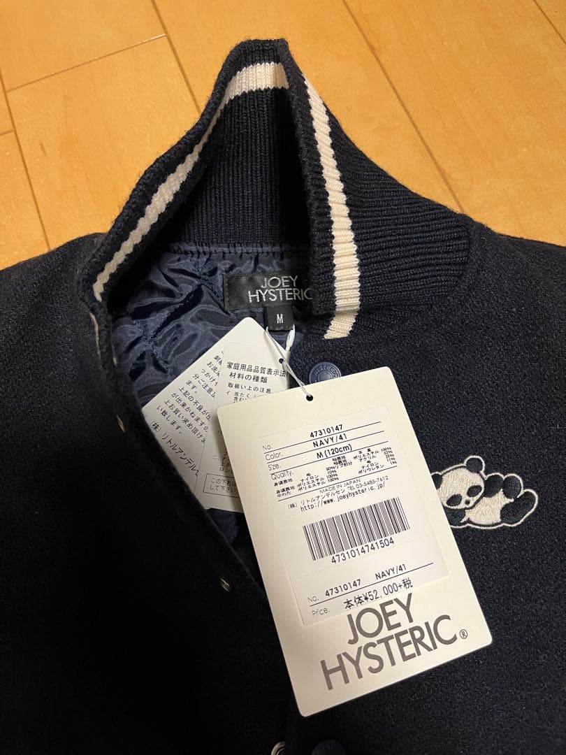 JOEY HYSTERIC PANDA MANIA刺繍 レザースリーブスタジャン