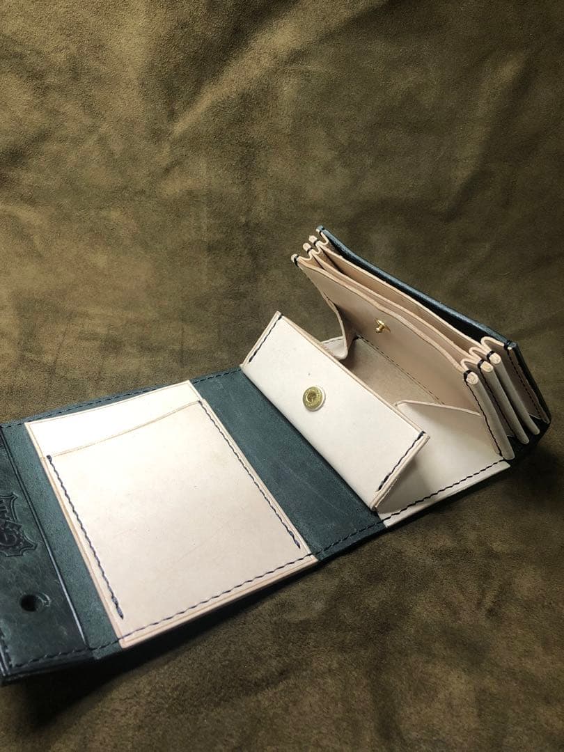 エムピウ ミッレフォッリエ風　革財布　ハンドメイド　手縫い