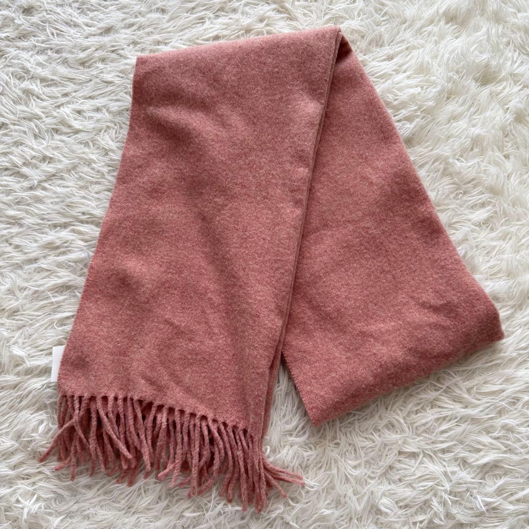 【アクネストゥディオズ】マフラー 大判 フリンジ ウール ピンク