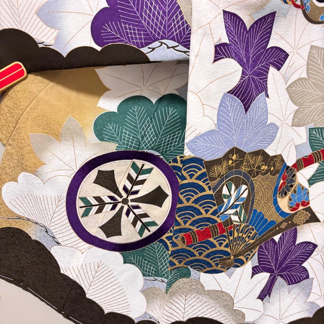 【新品】京芥子菜色（からしな）金刺繍 ぼかし染め京友禅❗️お宮参り 産着 正絹