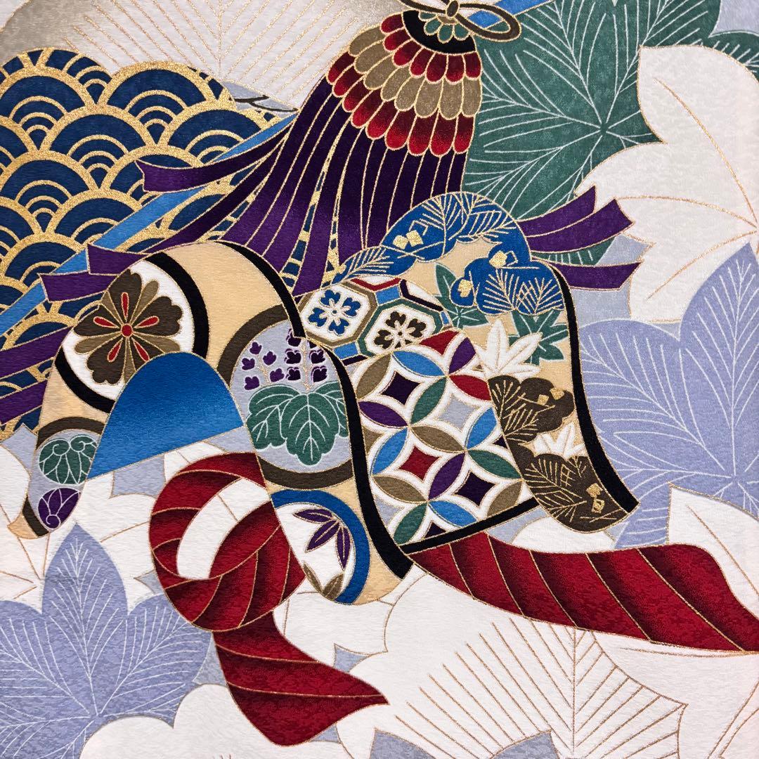 【新品】京芥子菜色（からしな）金刺繍 ぼかし染め京友禅❗️お宮参り 産着 正絹