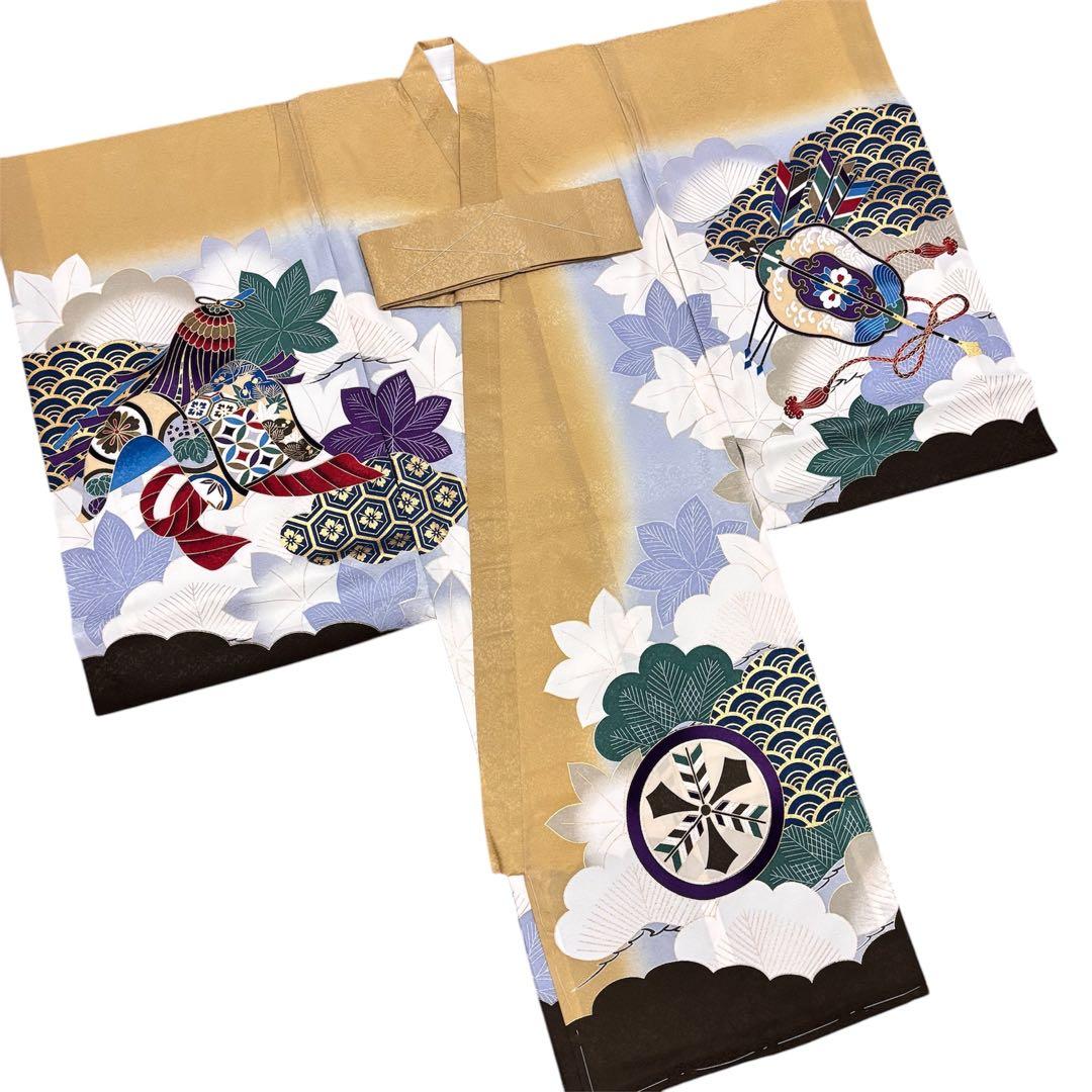 【新品】京芥子菜色（からしな）金刺繍 ぼかし染め京友禅❗️お宮参り 産着 正絹