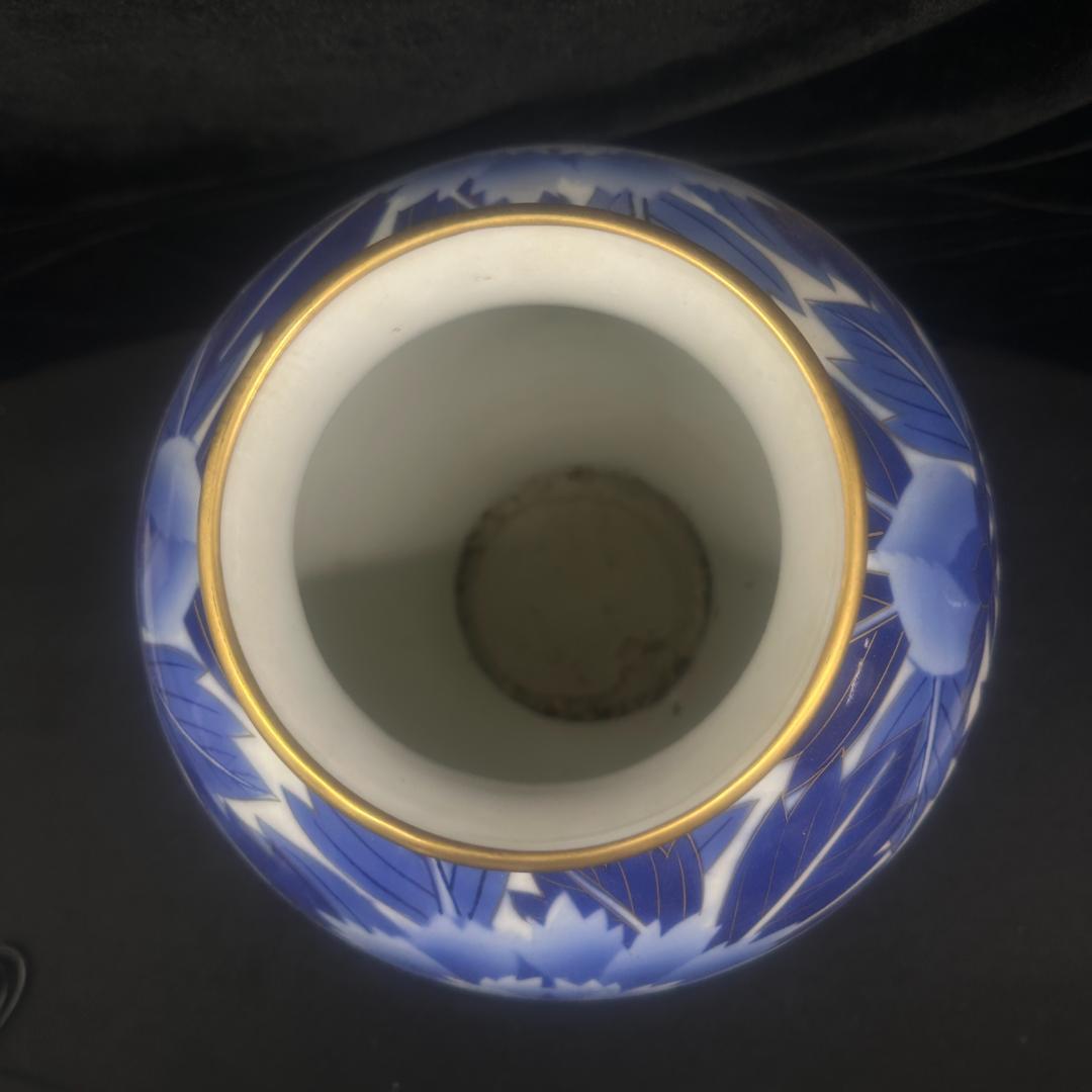 香蘭社　花瓶　壺　金彩