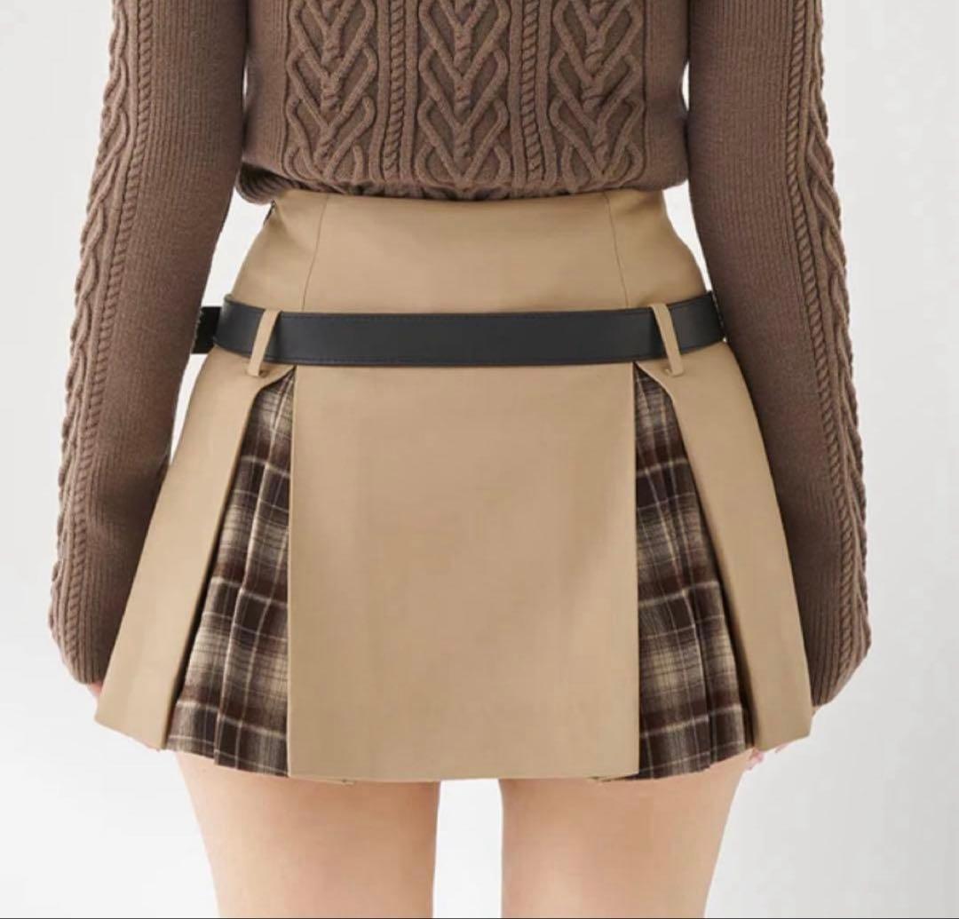 【Darich】チェックドッキングミニスカート