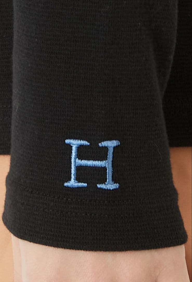 新品ハリウッドランチマーケット ストレッチフライス タートルネック ロングT黒L