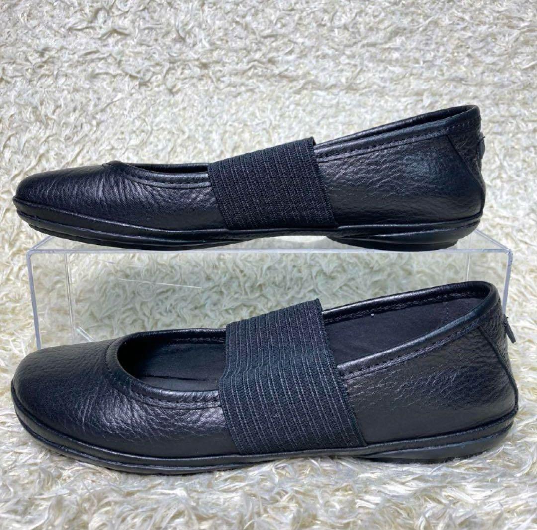 『未使用級』カンペール　ライトニナ　バレエシューズ フラット ブラック　レザー