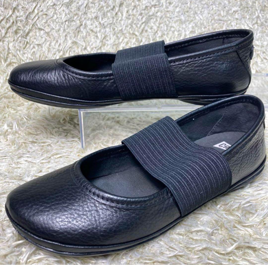 『未使用級』カンペール　ライトニナ　バレエシューズ フラット ブラック　レザー