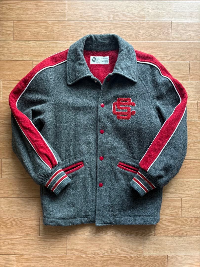 極希少 70s DESCENTE NCAAライセンス スタジャン ウール