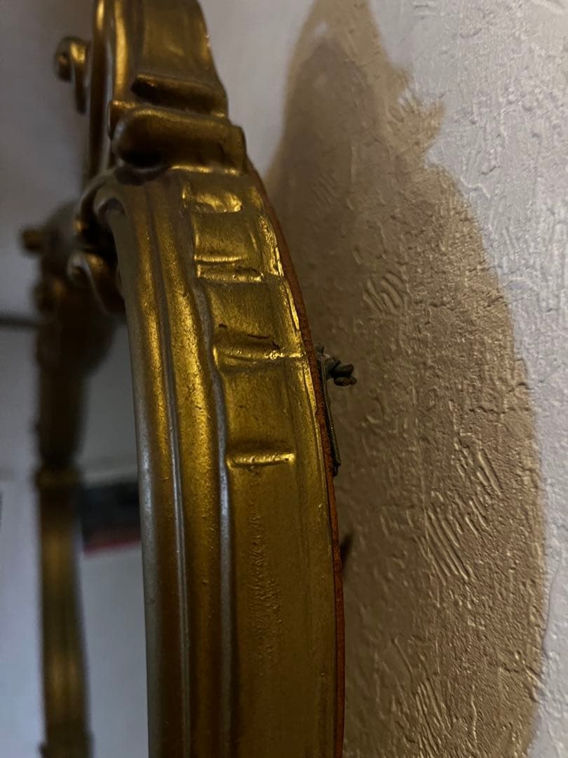 アンティーク クラシックオーバル型壁掛け鏡 ゴールド