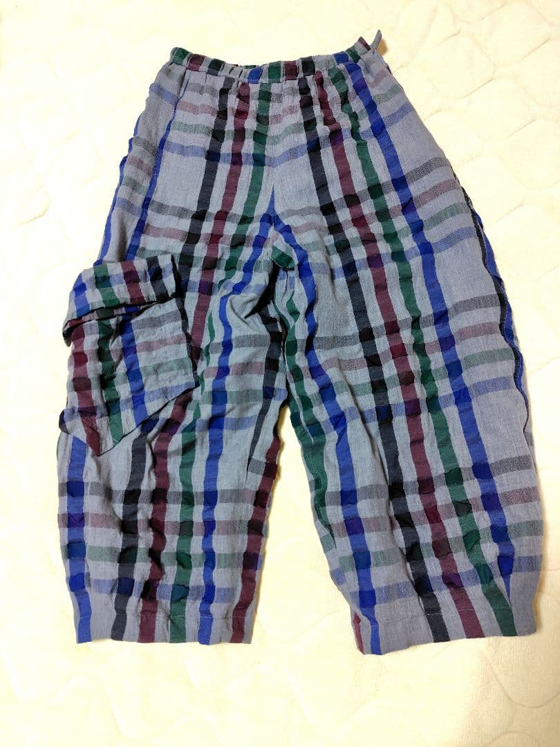 センソユニコ　≪慈雨≫　チェック柄ワイドパンツ