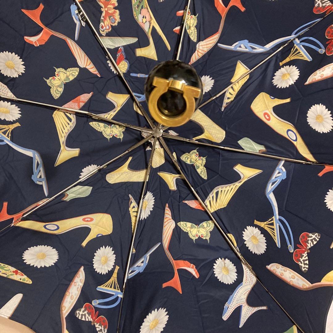 フェラガモ　Ferragamo ガンチーニ 靴と花のデザイン 折りたたみ傘　希少