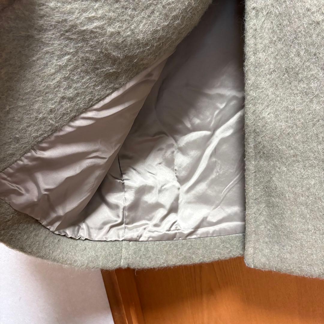 （美品）Ray BEAMS シャギースタンドカラーコート グリーン　S