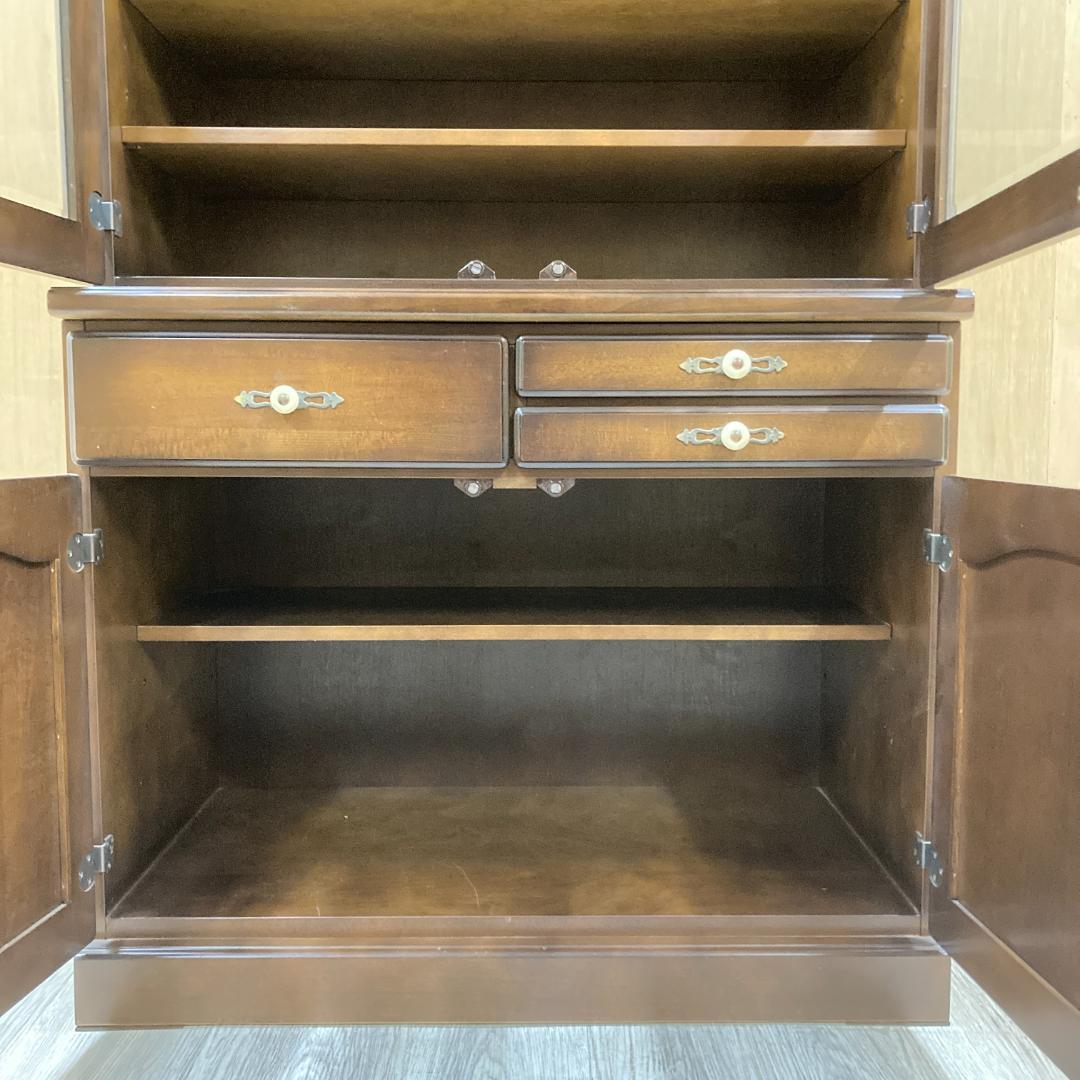 【飛騨産業】キツツキ　２面食器棚　カップボード　キッチンボード