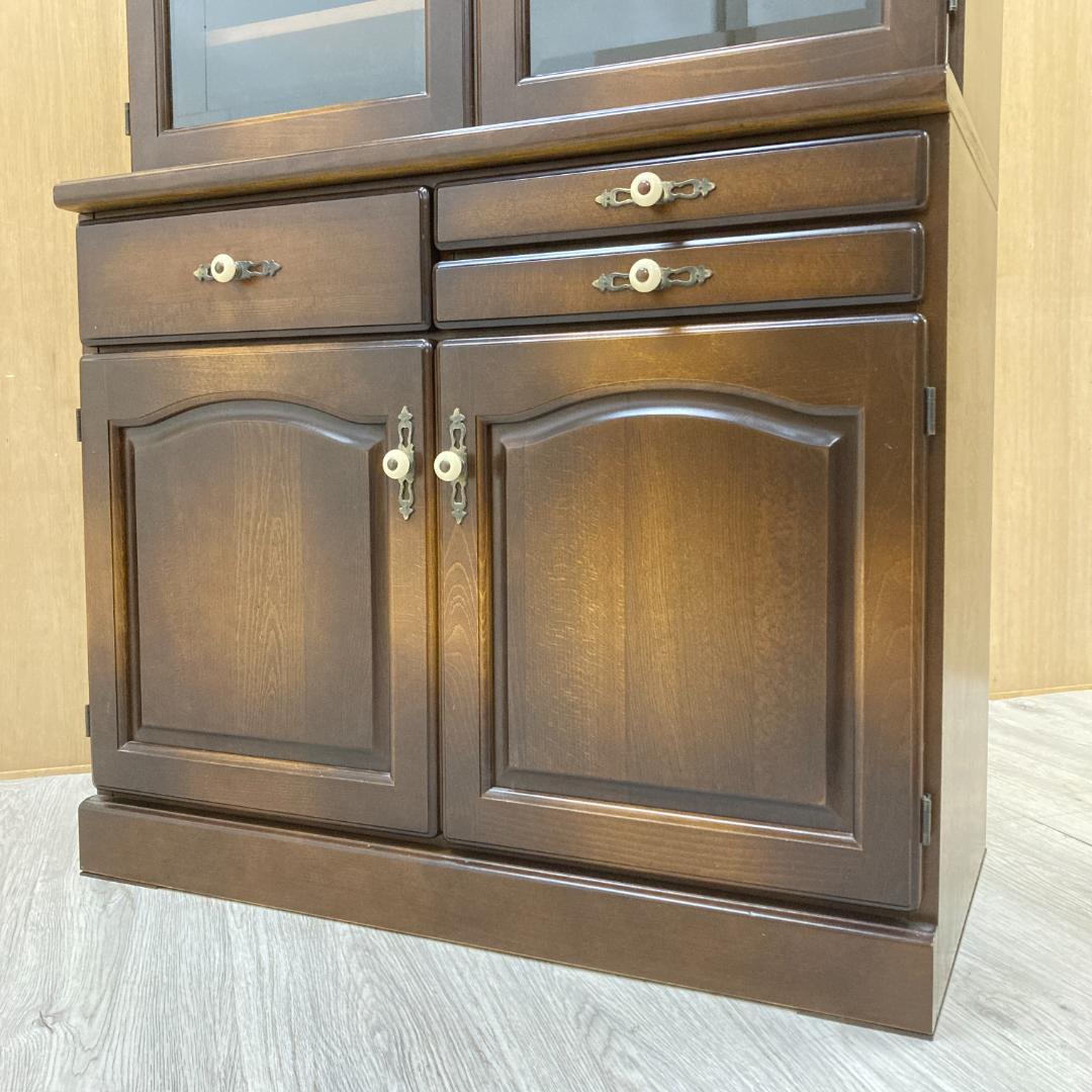 【飛騨産業】キツツキ　２面食器棚　カップボード　キッチンボード