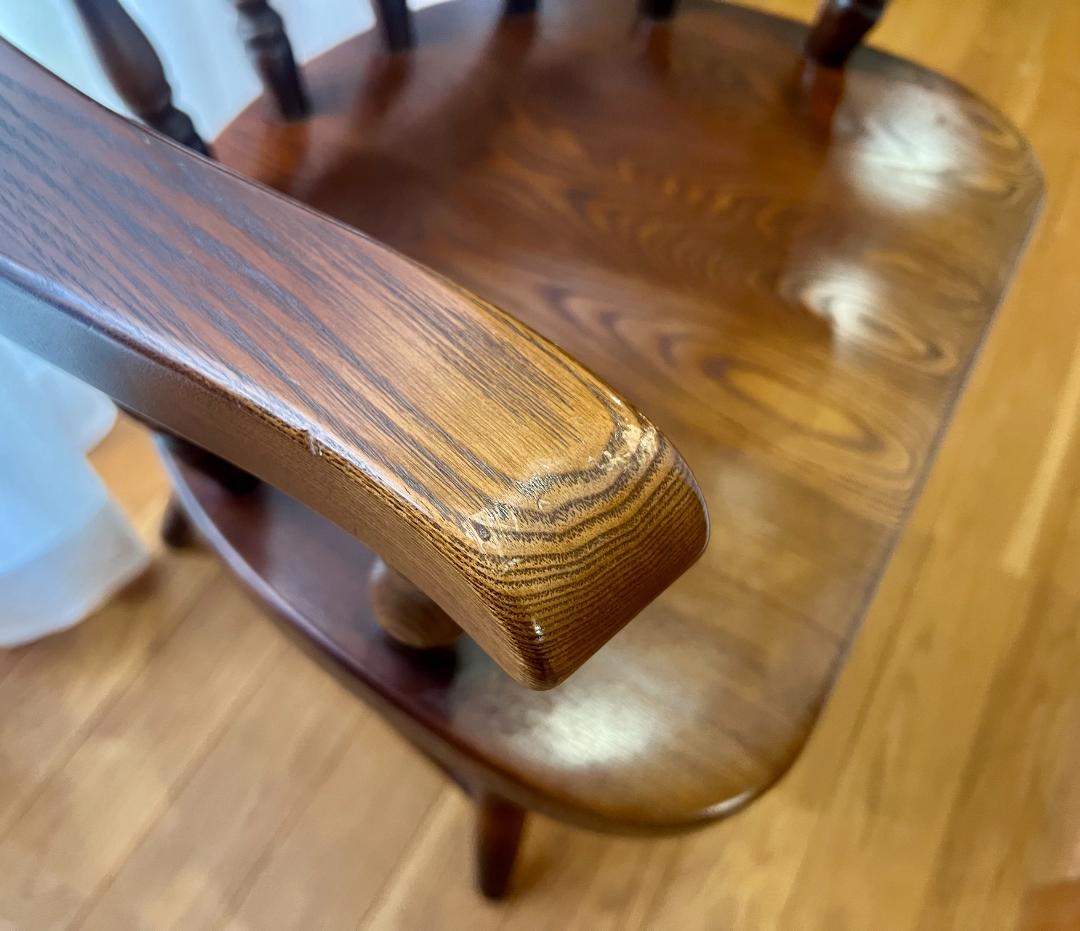 高級 オーク材 回転式アームチェア①