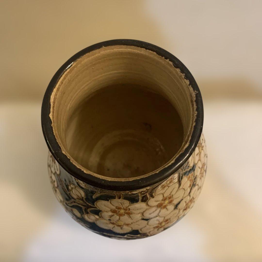 ベトナム　ヴィンテージ花器　ビエンホア　花柄　陶器　花瓶 珍品！