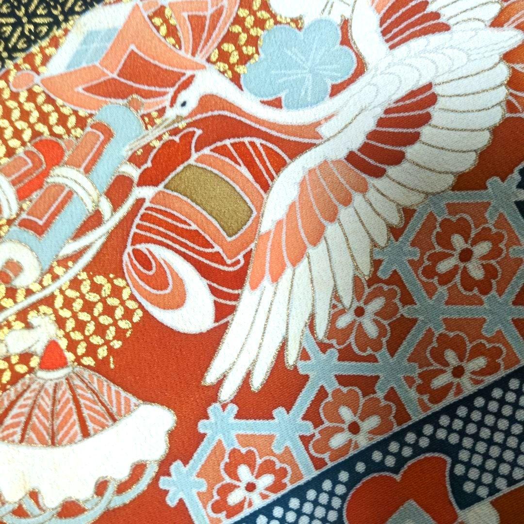 舞鶴刺繍 小槌と道具 留袖リメイクフレアドレス