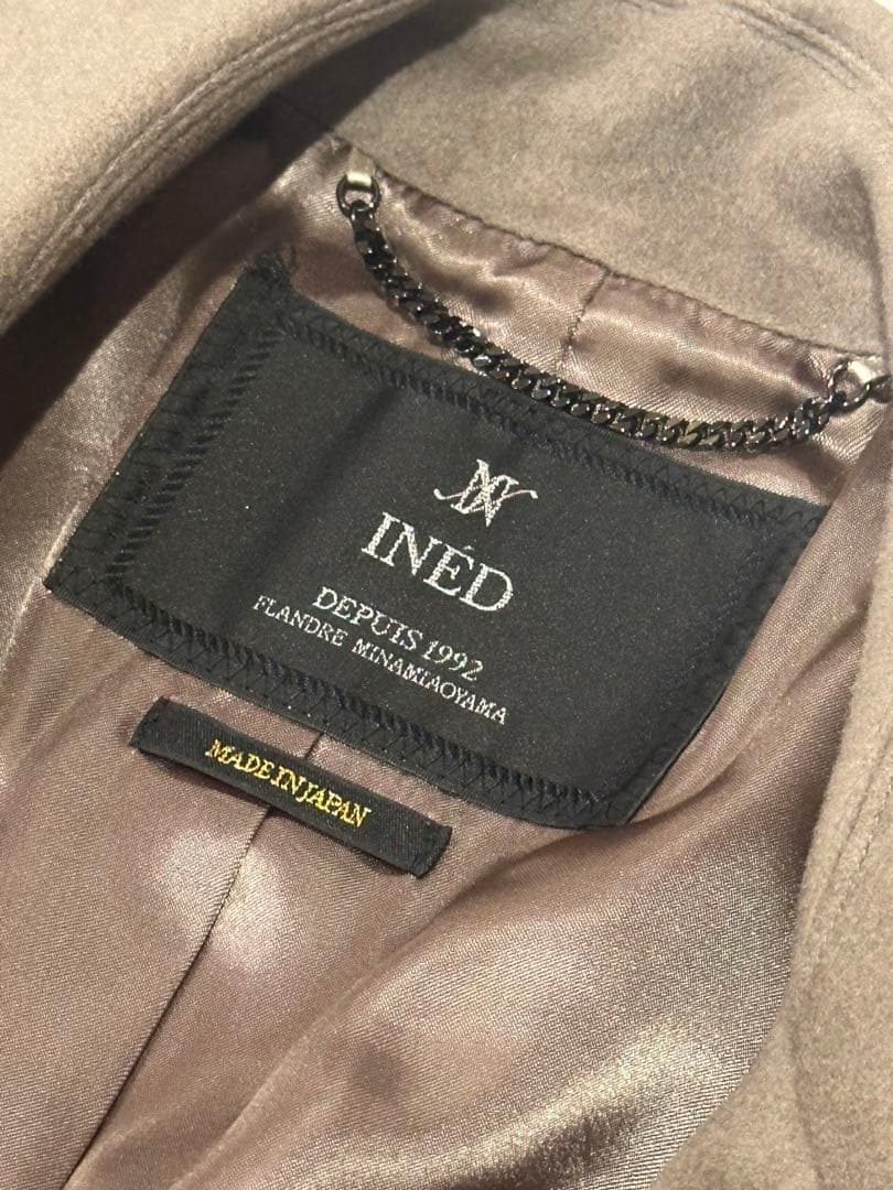 INED イネド カシミヤ100％ベルト付き ロング コートレディース 日本製