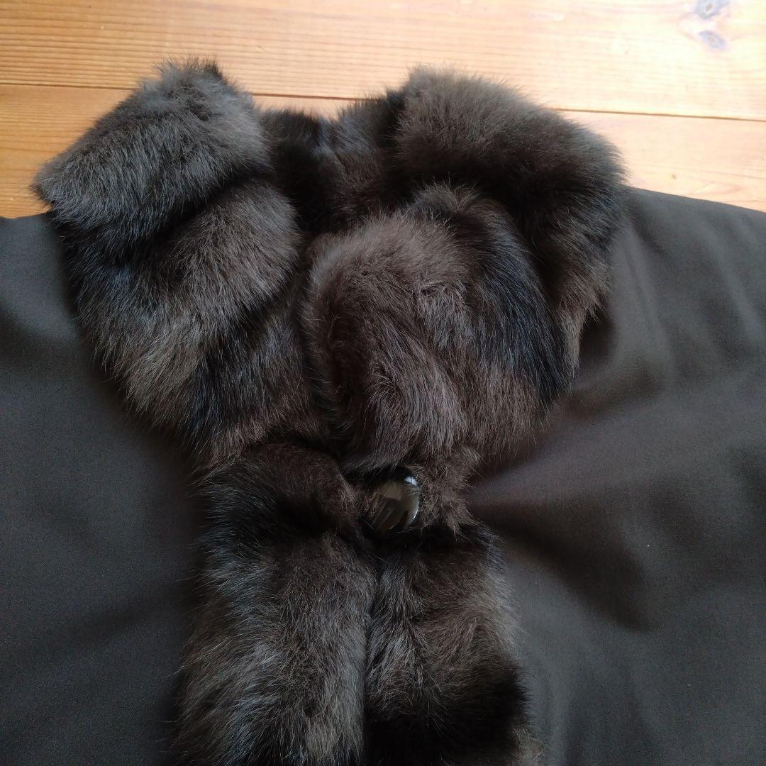 シルク100% 　リアルファー(リス)　リバーシブルコート　毛皮コート