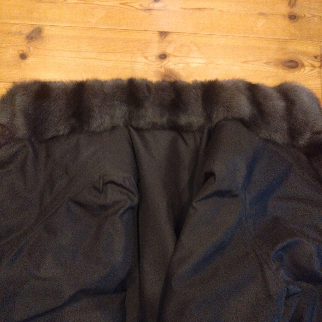 シルク100% 　リアルファー(リス)　リバーシブルコート　毛皮コート