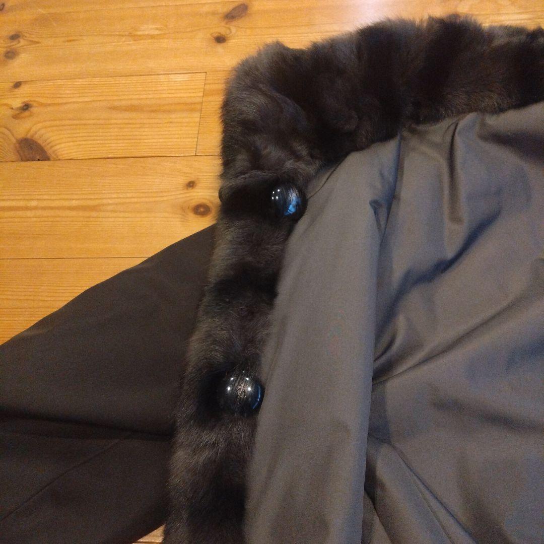 シルク100% 　リアルファー(リス)　リバーシブルコート　毛皮コート