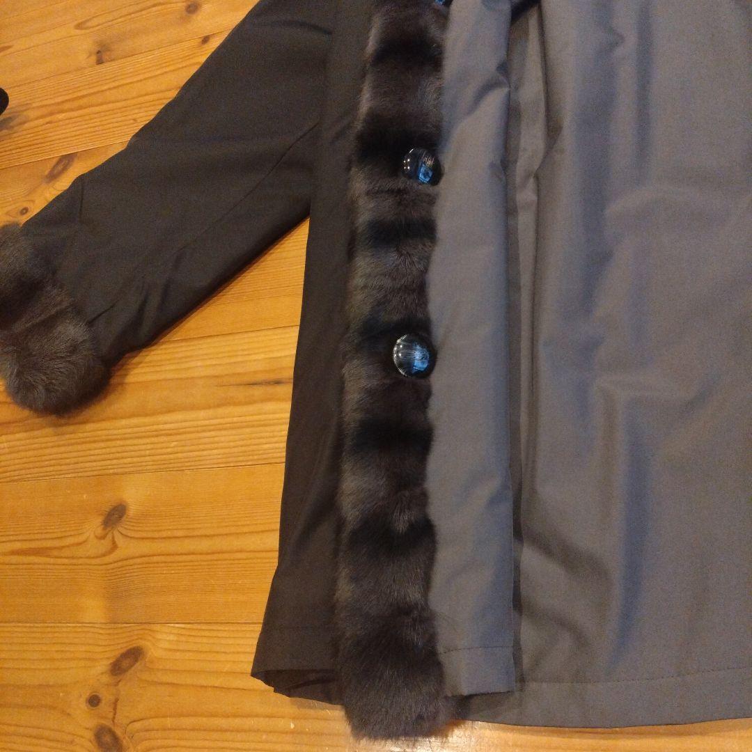 シルク100% 　リアルファー(リス)　リバーシブルコート　毛皮コート