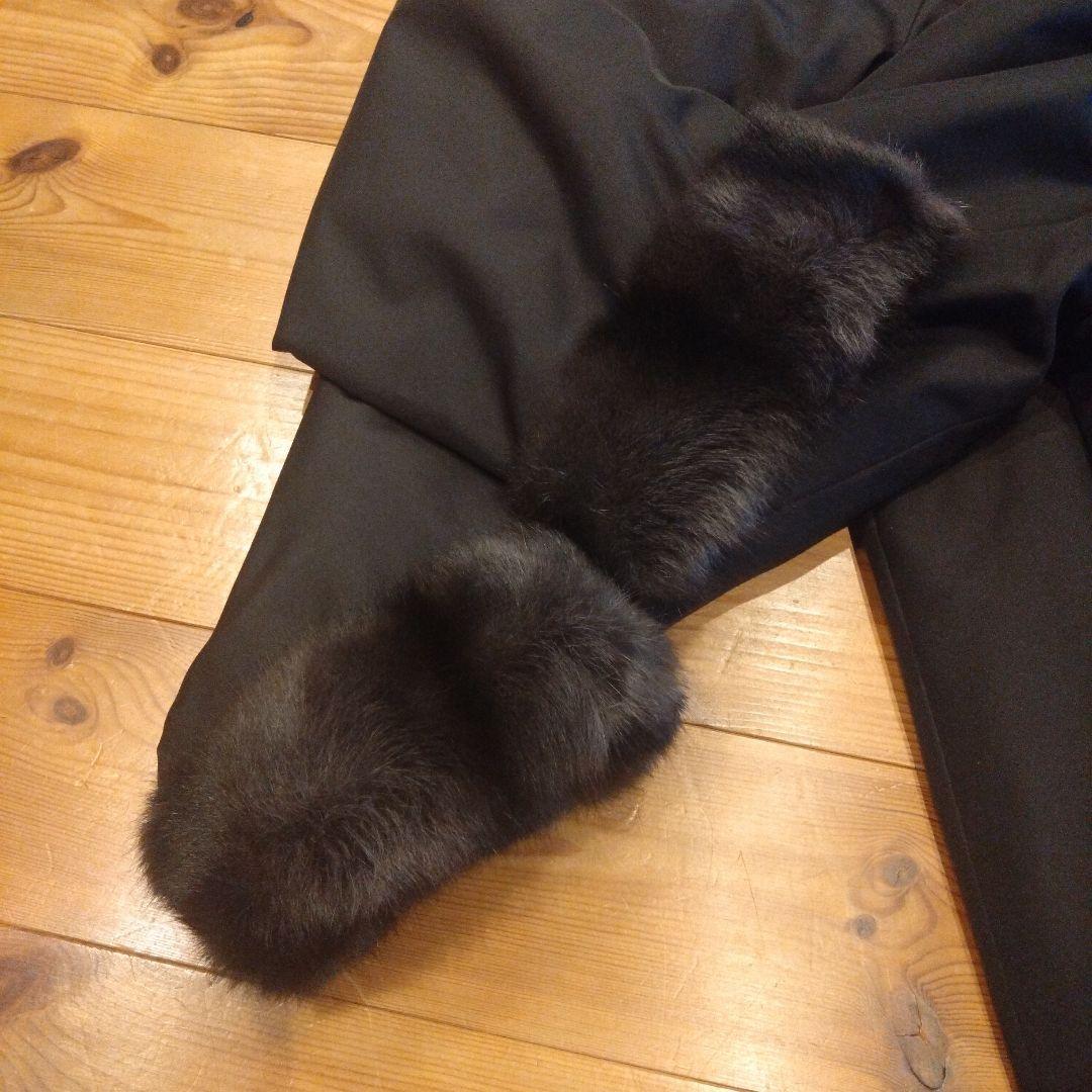 シルク100% 　リアルファー(リス)　リバーシブルコート　毛皮コート