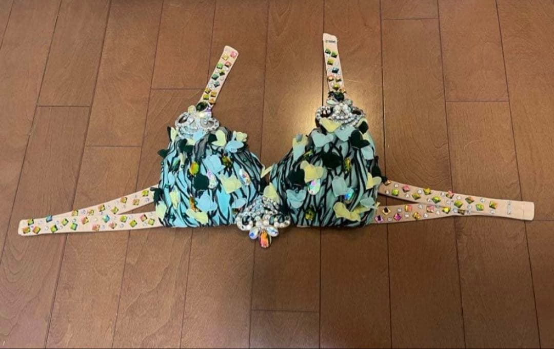 ベリーダンス 衣装 Sufel Boutique 黄 緑 花 マーメイド