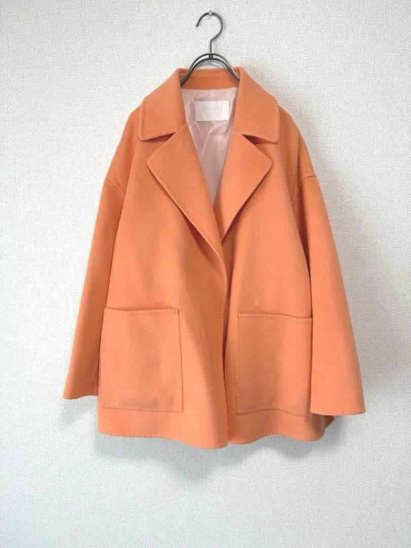 美品　BALLSEY プレミアムウールリバー オープンカラーショートコート36