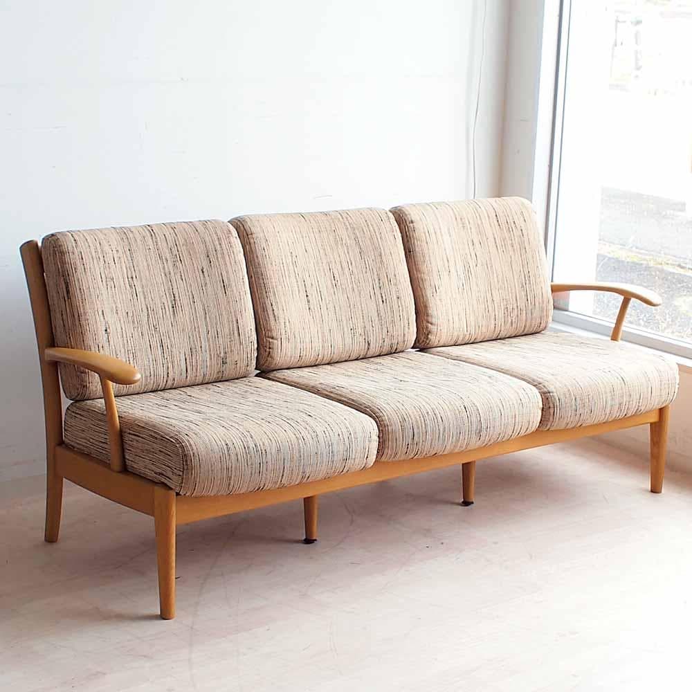 飛騨産業 キツツキ オーク材 3人掛けソファ ナチュラル ZR24389