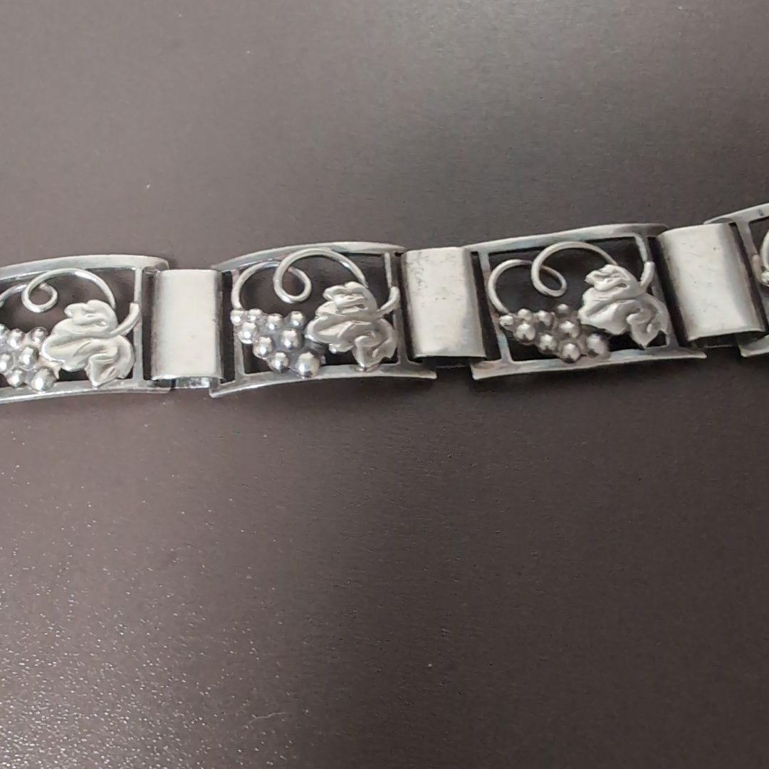 貴重　デンマーク　シルバー 葡萄 ブレスレット　北欧ビンテージアクセサリー