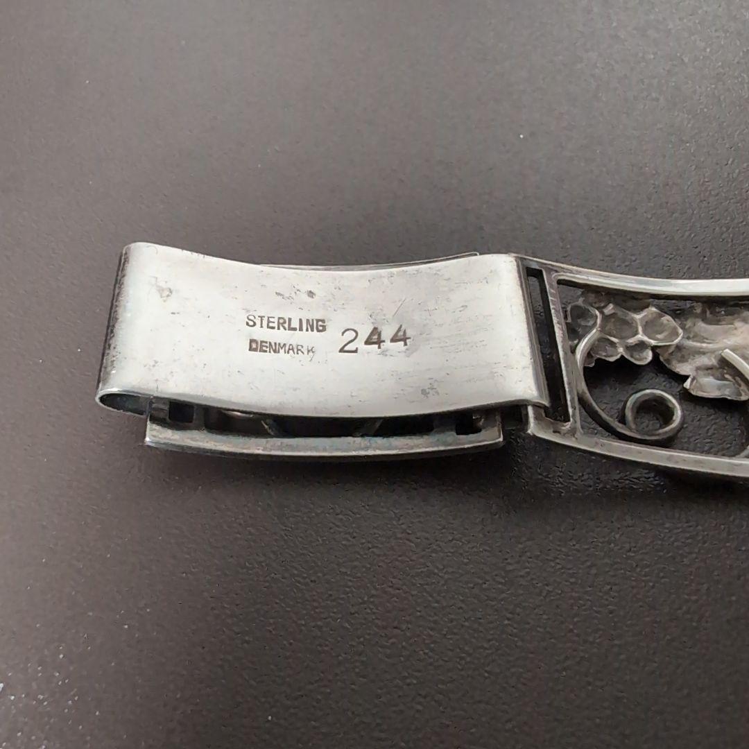 貴重　デンマーク　シルバー 葡萄 ブレスレット　北欧ビンテージアクセサリー