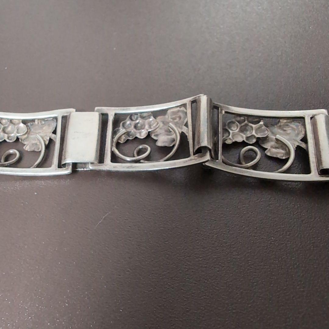 貴重　デンマーク　シルバー 葡萄 ブレスレット　北欧ビンテージアクセサリー