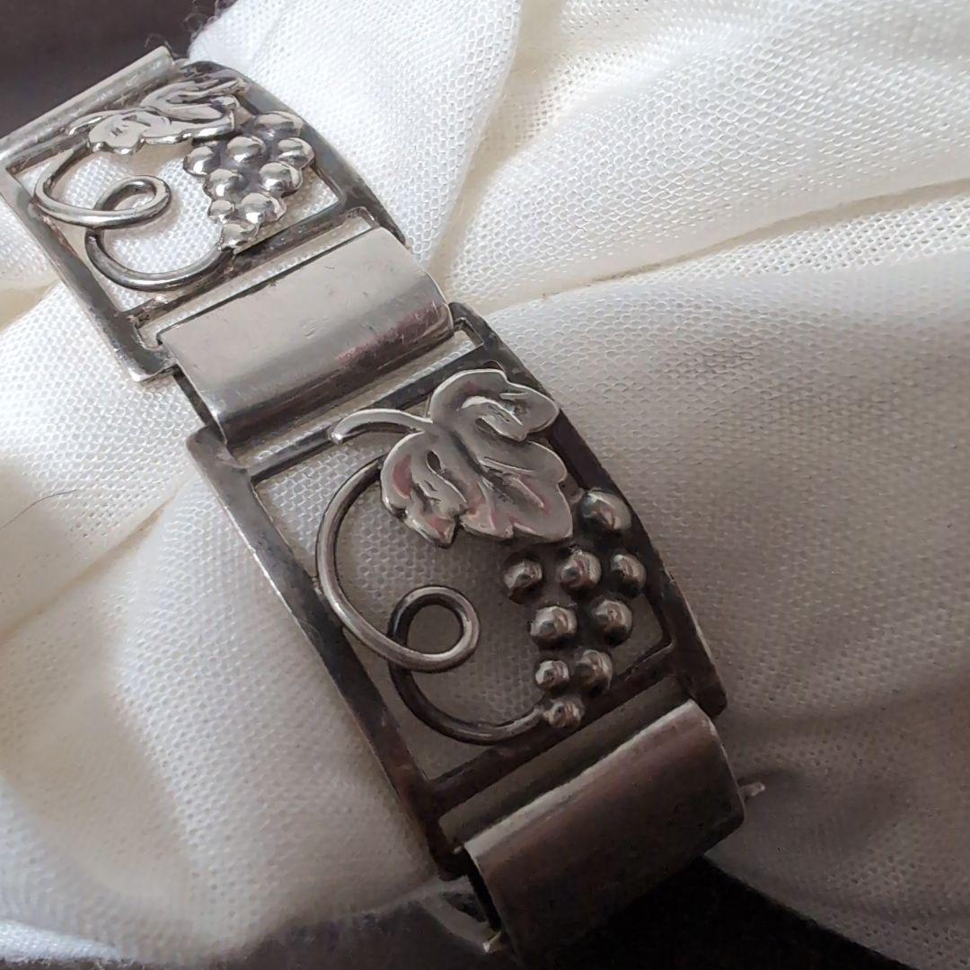 貴重　デンマーク　シルバー 葡萄 ブレスレット　北欧ビンテージアクセサリー