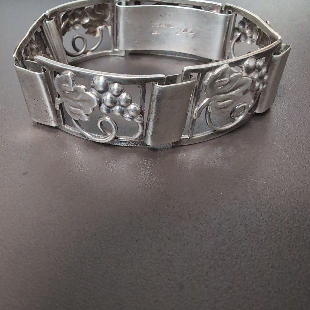 貴重　デンマーク　シルバー 葡萄 ブレスレット　北欧ビンテージアクセサリー