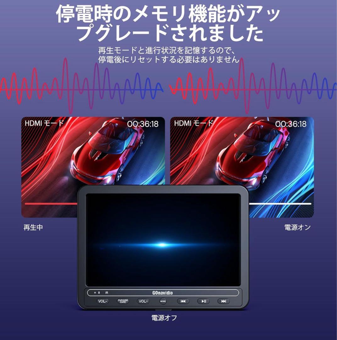 ヘッドレストモニター dvd スマホ同期 ポータブルdvd 車載 10.1インチ